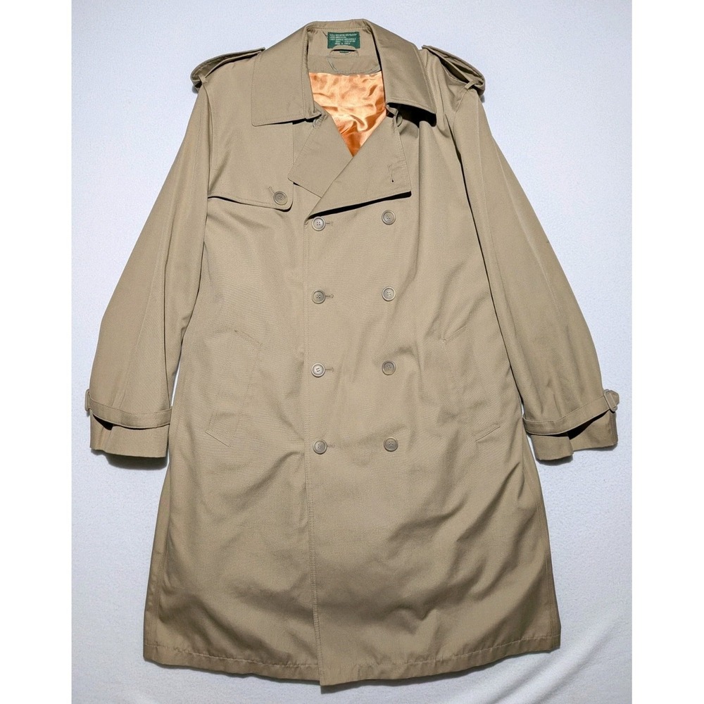 VTG Hill‎ & Archer Trench Coat 44R Tan Belted w/ Zip Out Liner Classic USA